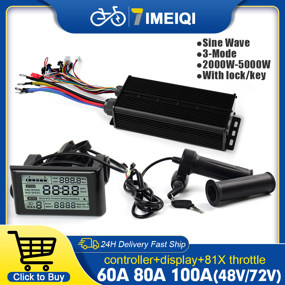 Sine Wave Controller 48V 72V 80A - Kontroler sinusoidalny 3-trybowy do e-bike'a 2000W-5000W