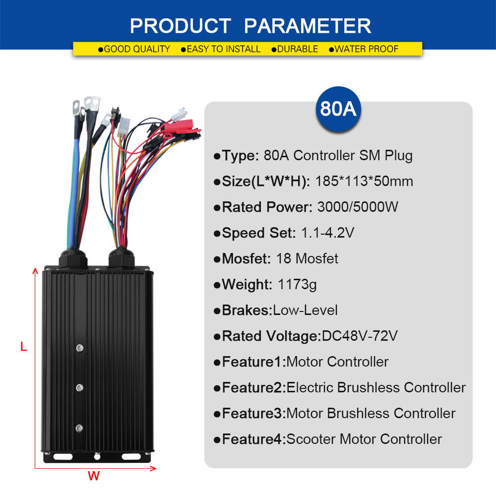Sine Wave Controller 48V 72V 80A - Sterownik sinusoidalny do e-bike'a 48V 72V