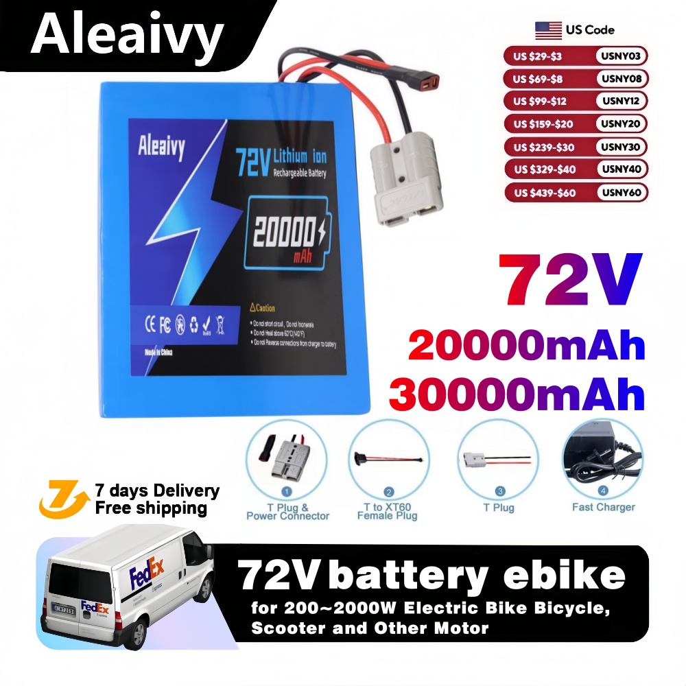 Electric Bicycle Battery 72V 30Ah - Wysyłka z USA: Akumulator litowo-jonowy 72V