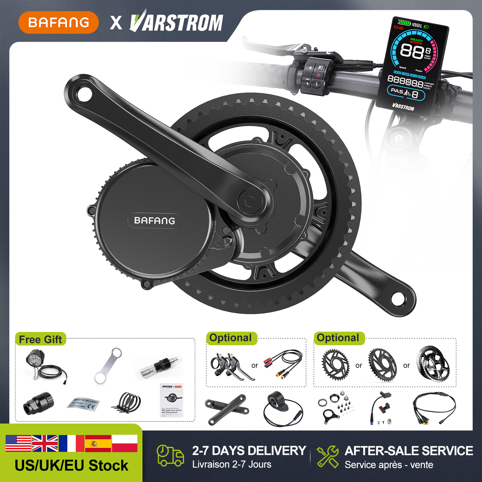 Mid Drive Motor Kit 52V 1000W - [US Stock] Silnik centralny BAFANG 48V