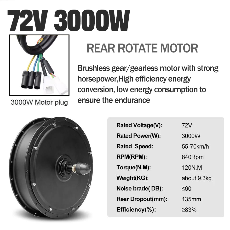 Nowy Zestaw do Konwersji Rower – 72V 5000W Hub Motor Kit recenzja i cena