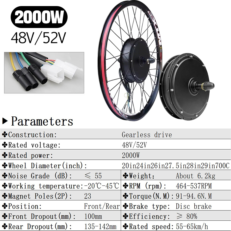 Nowy Zestaw do Konwersji Rower – 72V 5000W Hub Motor Kit recenzja i cena