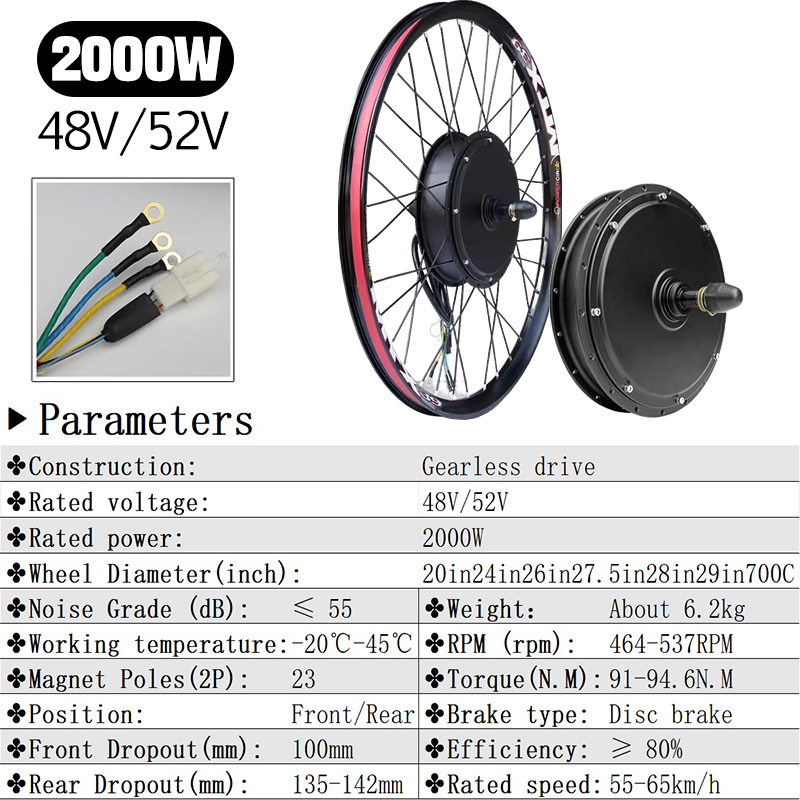 MTX 48V52V 2000W Silnik do row – Ebike Conversion Kit 72V 3000W recenzja i cena